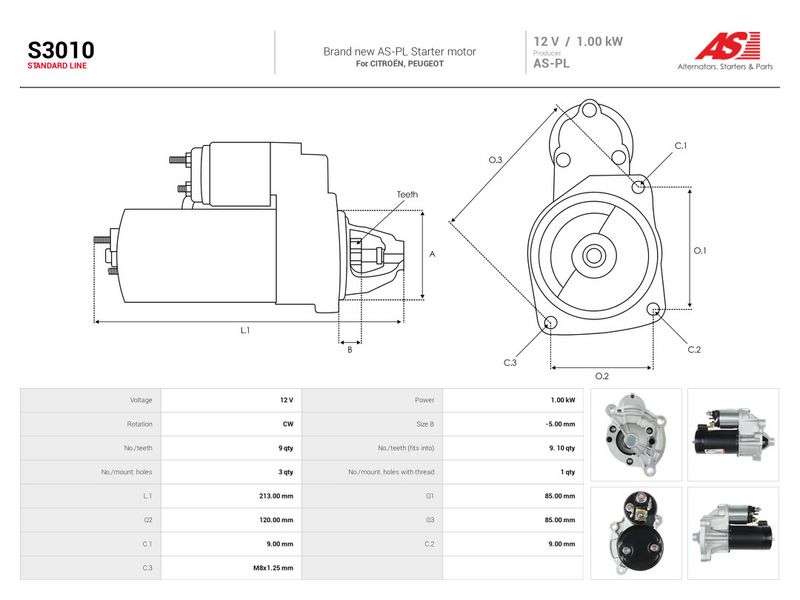 Starter, AS-PL S3010