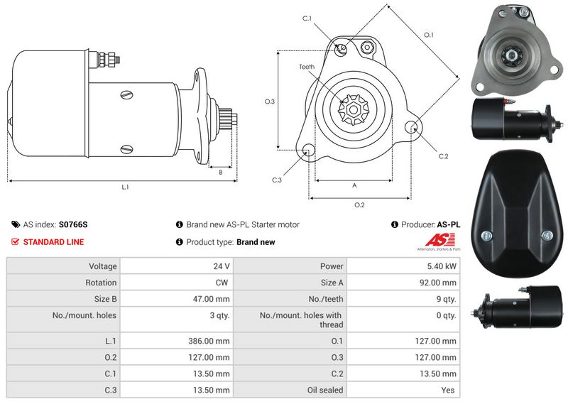 AS-PL S0766S Starter