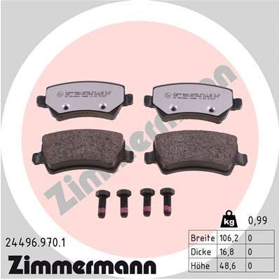 ZIMMERMANN fékbetétkészlet, tárcsafék 24496.970.1