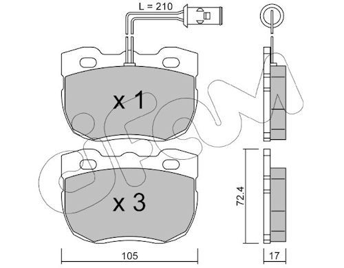 Комплект гальмівних накладок, дискове гальмо