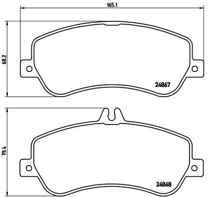 Комплект гальмівних накладок, дискове гальмо, Brembo P50086