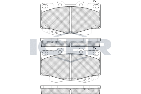 Комплект гальмівних накладок, дискове гальмо, Icer 181781