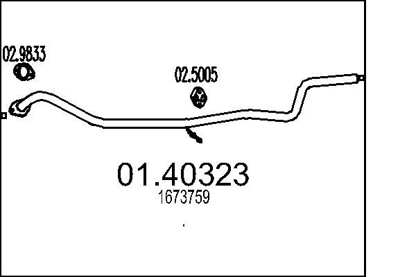 MTS kipufogócső 01.40323