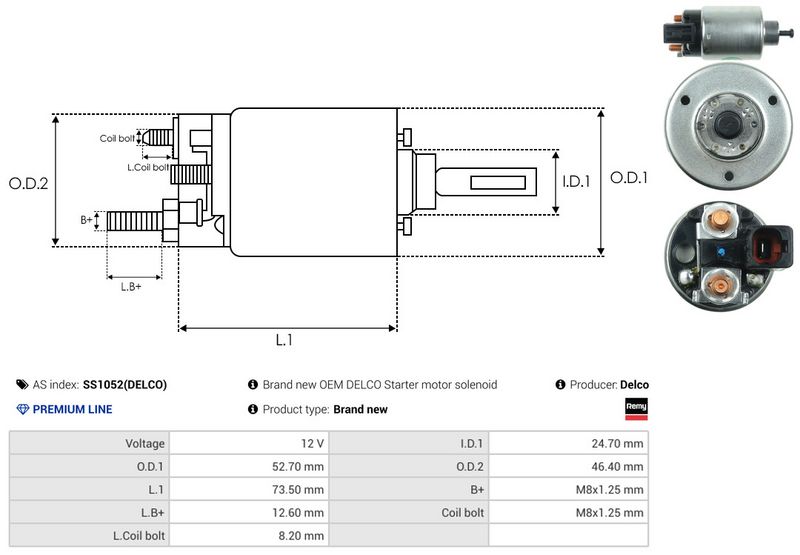 AS-PL SS1052(DELCO) Solenoid Switch, starter