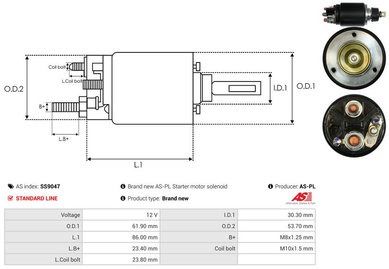 Magnetlülitus, starter, AS-PL SS9047