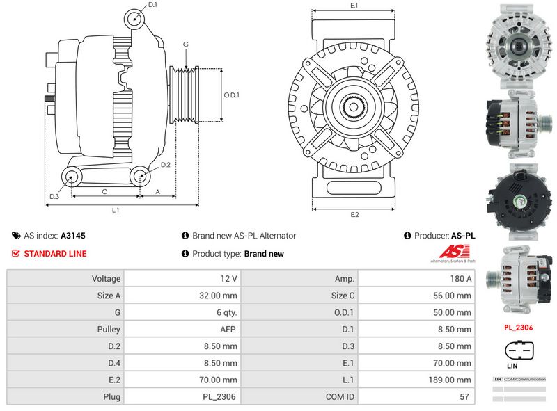 AS-PL A3145 Alternator