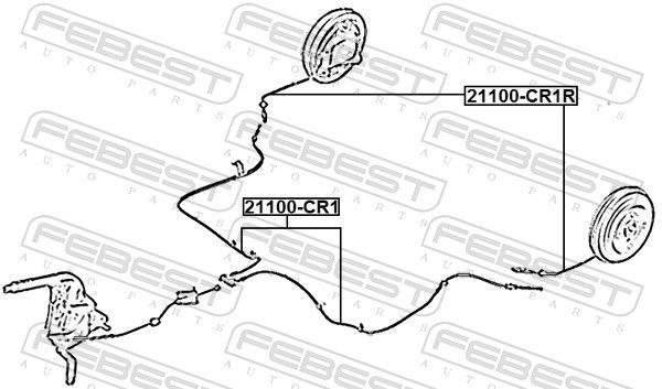 FEBEST 21100-CR1 Cable Pull, parking brake
