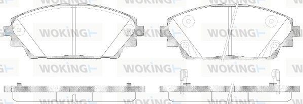 Комплект гальмівних накладок, дискове гальмо, Woking P14693.02