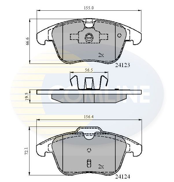 Комплект гальмівних накладок, дискове гальмо, Comline CBP01591