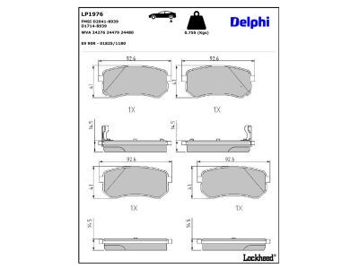 DELPHI LP1976 Brake Pad Set, disc brake