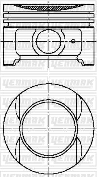 YENMAK Поршень с кольцами и пальцем размер отв. 83/STD CITROEN Xsantia/Xsara 1.8i, PEUGEOT 306/406 1,8i XU7 JP 4, LFY