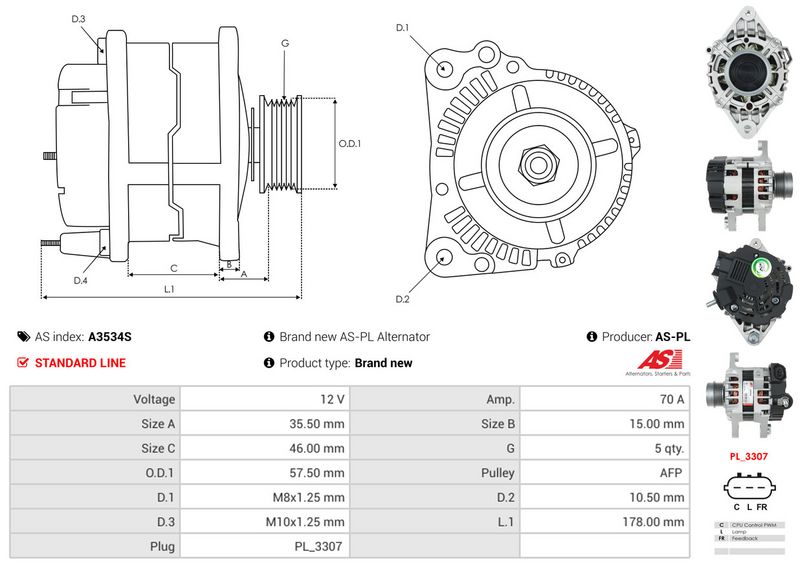 AS-PL A3534S Alternator