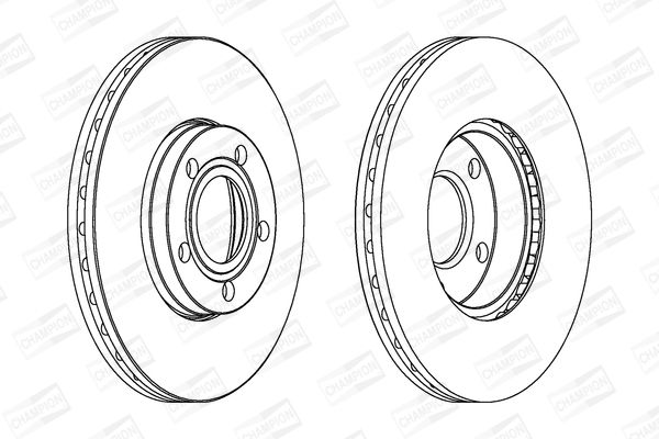 CHAMPION Volkswagen диск тормозной передний вентиль. Passat 96-