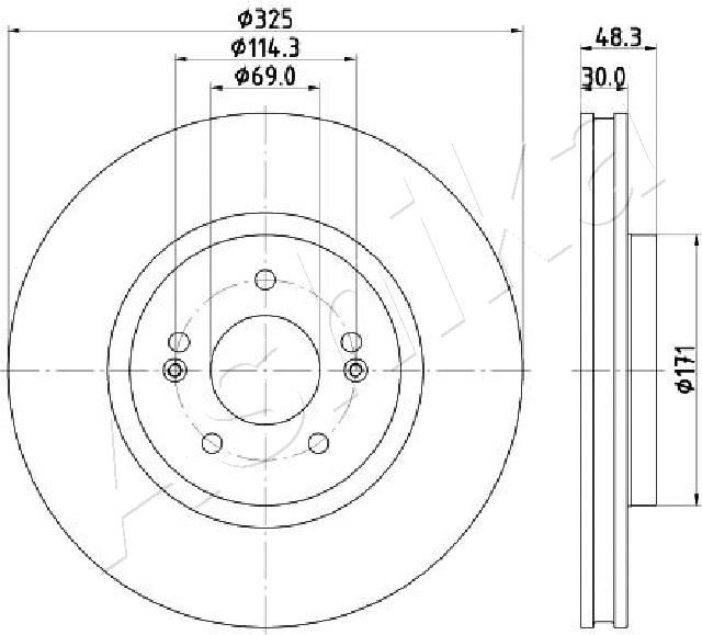 ASHIKA 60-0H-H34C Brake Disc