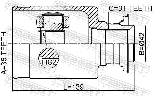 FEBEST 0311-YF6RH Joint Kit, drive shaft
