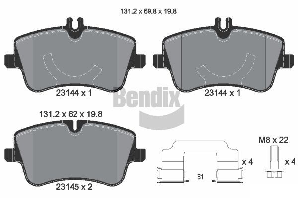 BENDIX Braking fékbetétkészlet, tárcsafék BPD1090