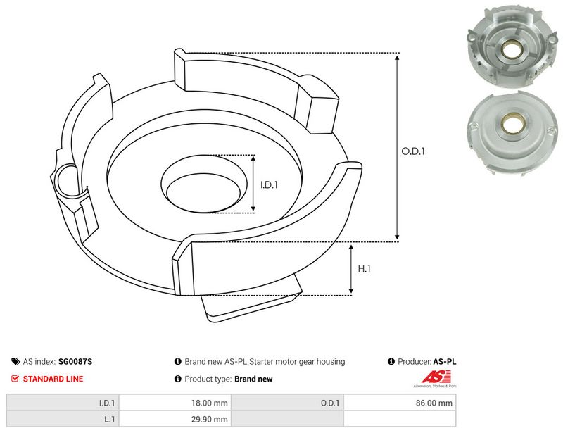 AS-PL SG0087S Repair Kit, starter