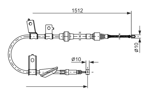 BOSCH Trekkabel, parkeerrem 1 987 477 513