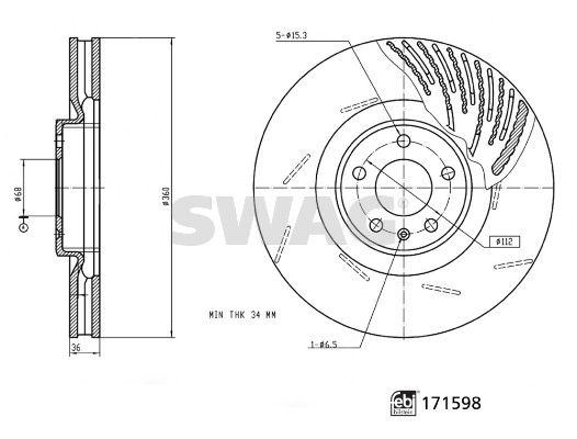 SWAG 33 10 0963 Brake Disc