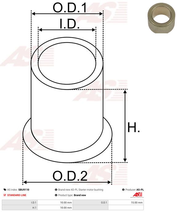 Puks, starterivõll, AS-PL SBU9110
