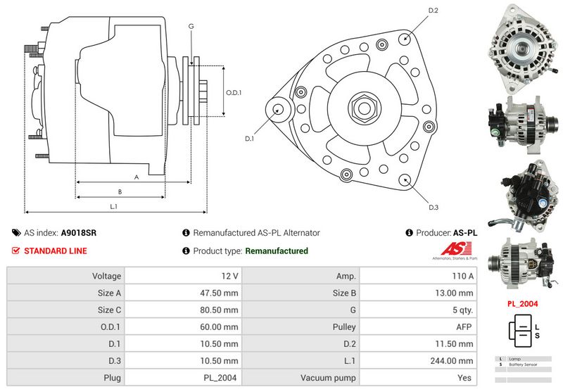 AS-PL A9018SR Alternator