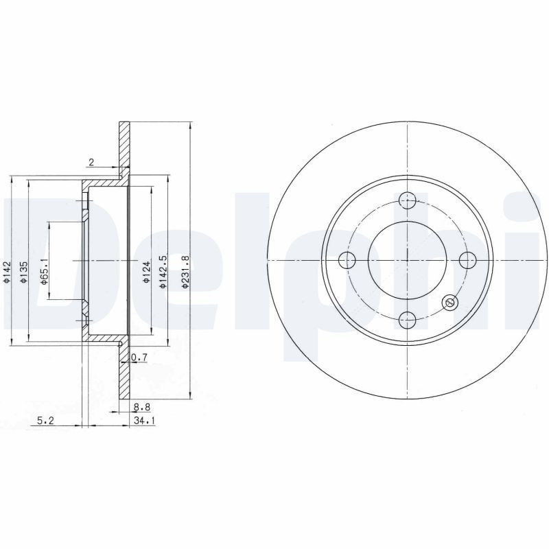 DELPHI féktárcsa BG3505