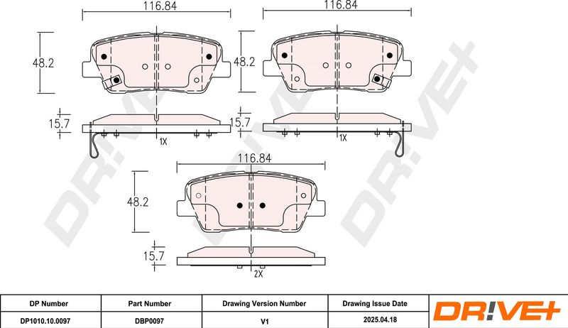 Set placute frana,frana disc DP1010.10.0097 Dr!ve+