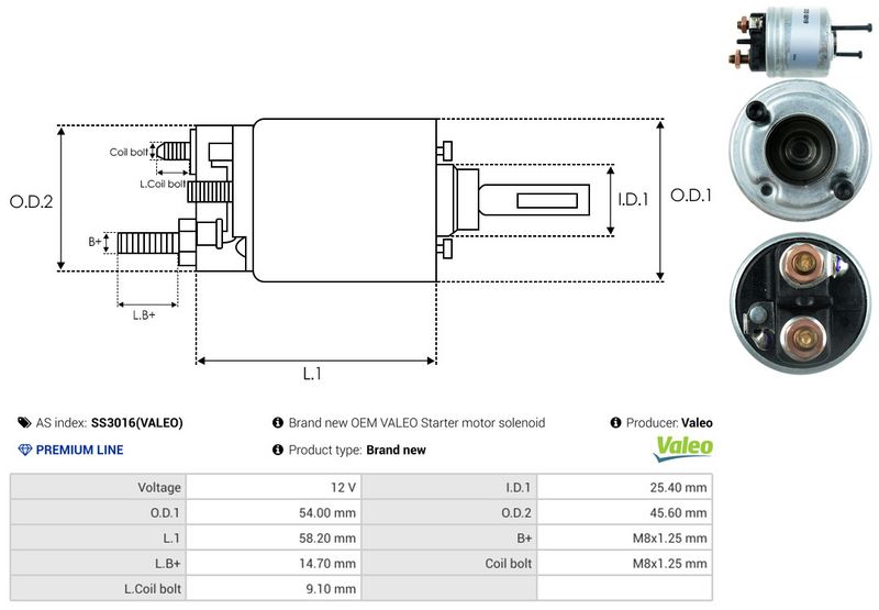 AS-PL SS3016(VALEO) Solenoid Switch, starter