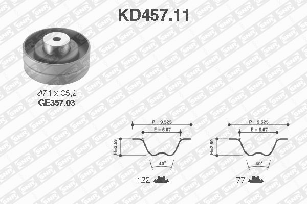 Комплект зубчастих ременів, Snr KD457.11