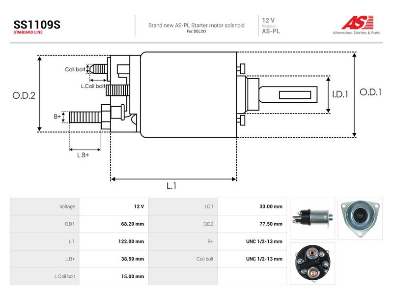 Magnetlülitus, starter, AS-PL SS1109S