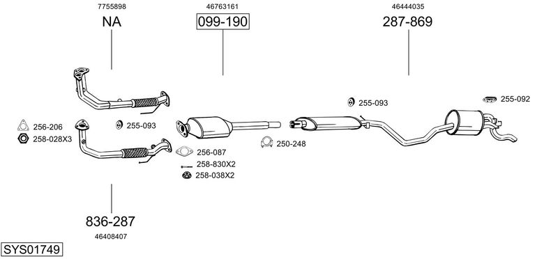 BOSAL kipufogórendszer SYS01749