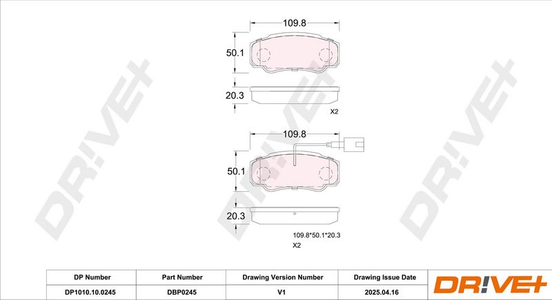 Set placute frana,frana disc DP1010.10.0245 Dr!ve+