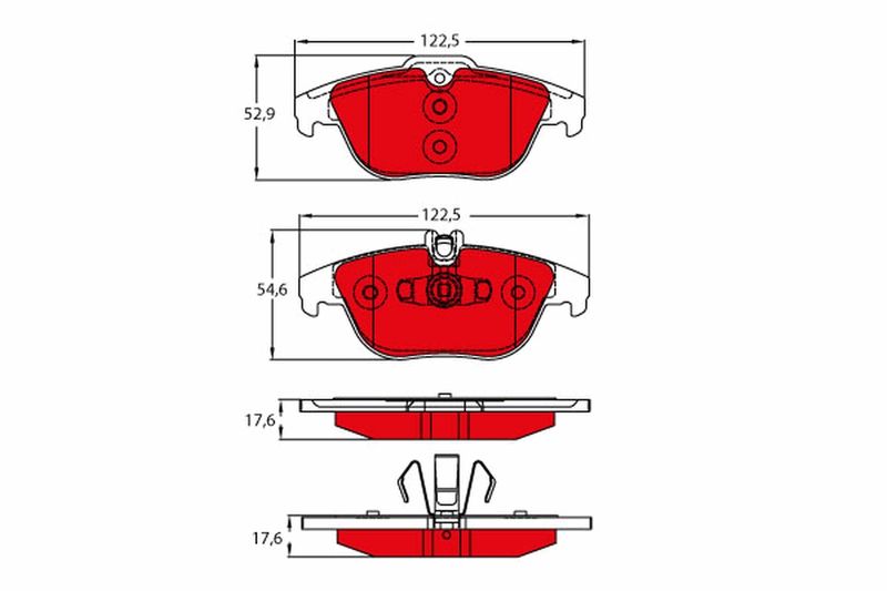 set placute frana,frana disc GDB2051DTE TRW