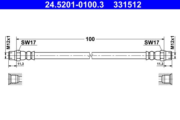 ATE fékcső 24.5201-0100.3