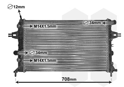 Радіатор, система охолодження двигуна, Van Wezel 37002254