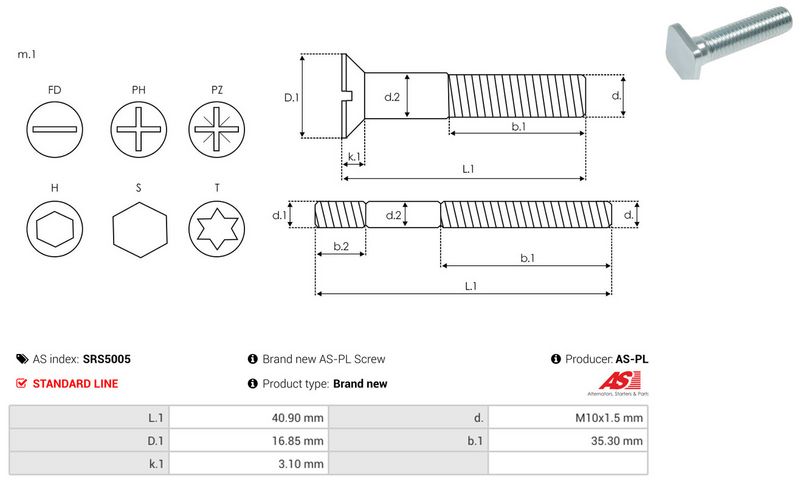 Remondikomplekt, generaator, AS-PL SRS5005