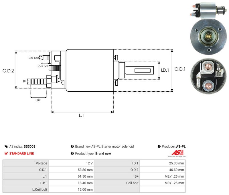 Magnetlülitus, starter, AS-PL SS3003