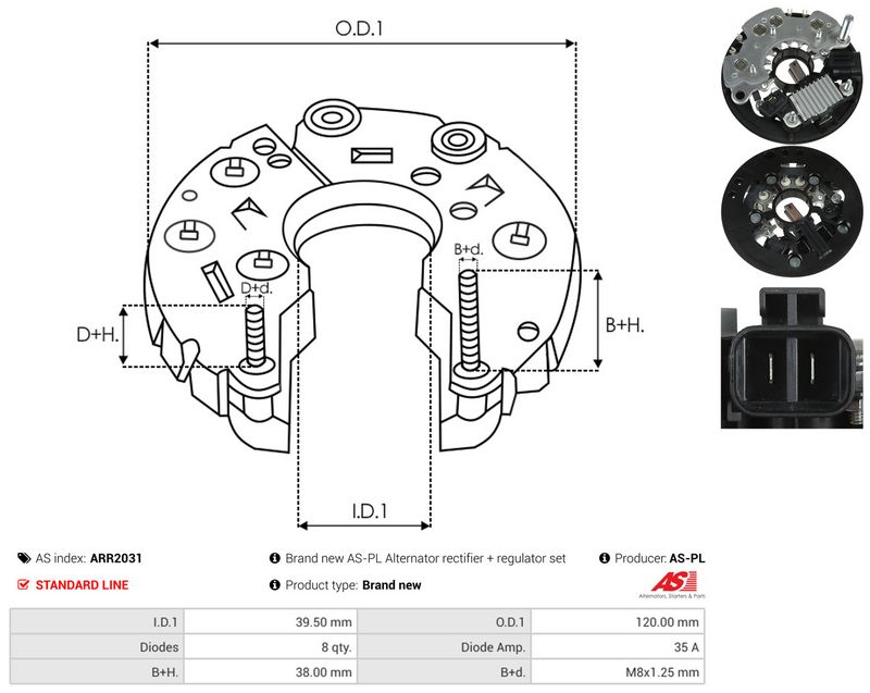 AS-PL ARR2031 Rectifier, alternator