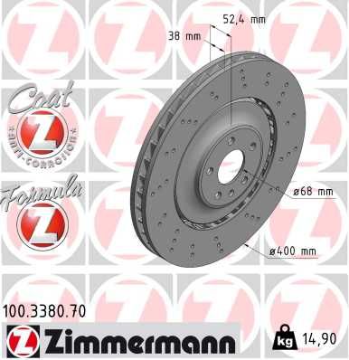 Гальмівний диск, Zimmermann 100.3380.70