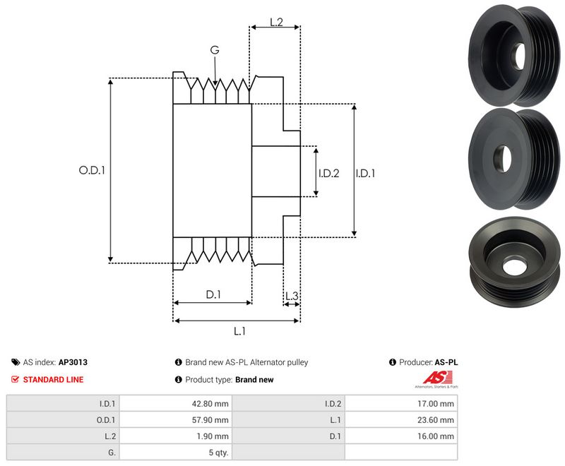 Rihmaratas, generaator, AS-PL AP3013