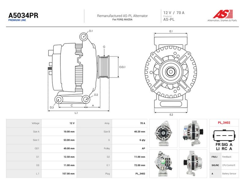 Generaator, AS-PL A5034PR