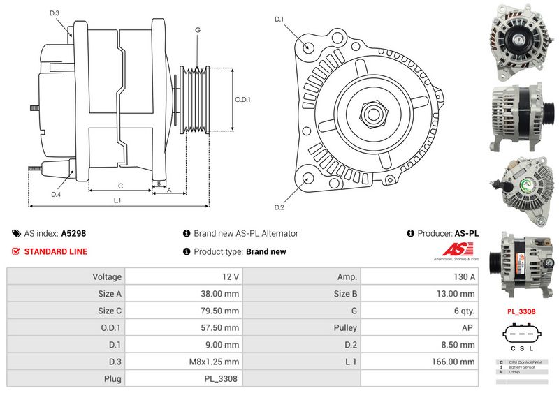 AS-PL A5298 Alternator