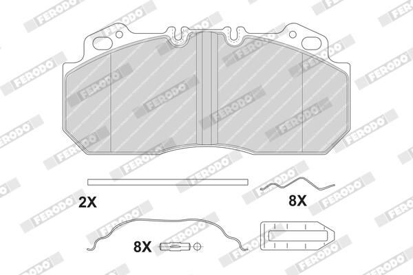 Sada brzdových destiček, kotoučová brzda FCV1813B
