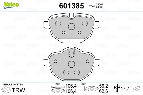 Valeo 601385 Brake Pad Set, disc brake