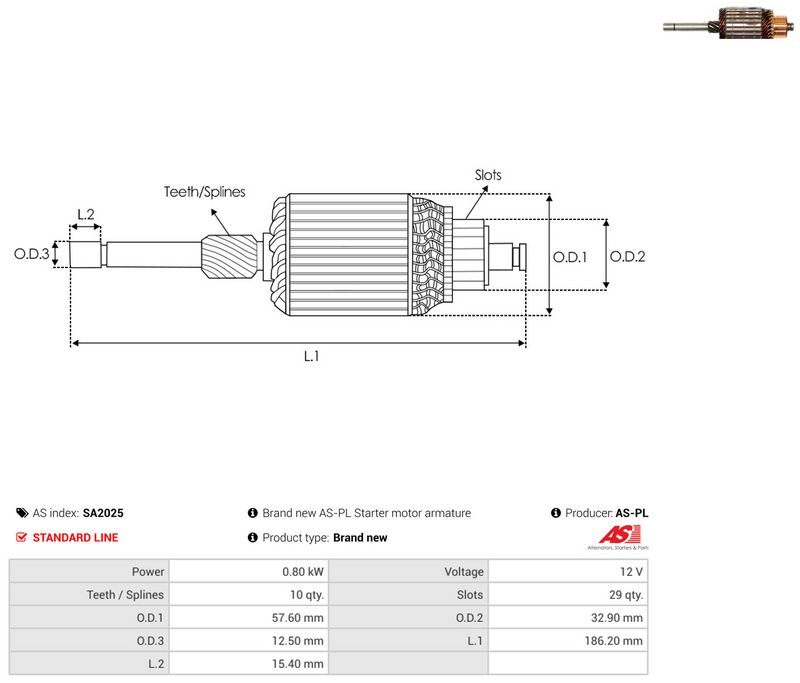 AS-PL SA2025 Armature, starter
