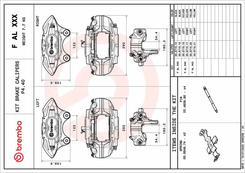 Комплект осей гальмівного супорта, Brembo FALE42