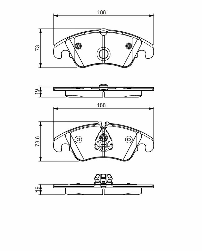 Set placute frana,frana disc 0 986 495 110 BOSCH