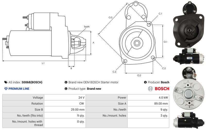 AS-PL S0068(BOSCH) Starter