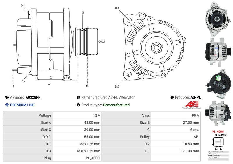 AS-PL A0328PR Alternator