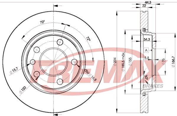 Гальмівний диск, Fremax BD-3021